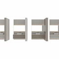 Modern Bathroom Vanity Cabinet With Herringbone Wood Design Mirror And LED Lighting