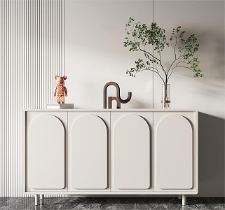 Modern Sideboard Cream Sideboard 3d model