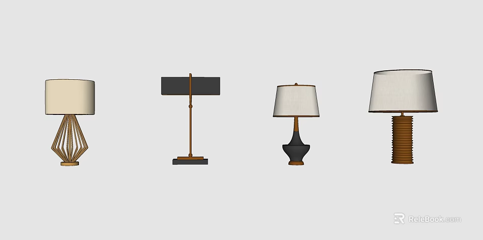 Various Modern Table Lamps With Different Design Styles For Home Decor 3d model