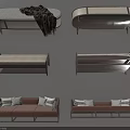 Modern Sofa Bench Designs With Upholstered Seats Brown Beige Cushions And Metal Legs
