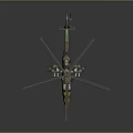 Military Helicopter With Camouflage Design Rotor Blades And Missiles On Gray Surface