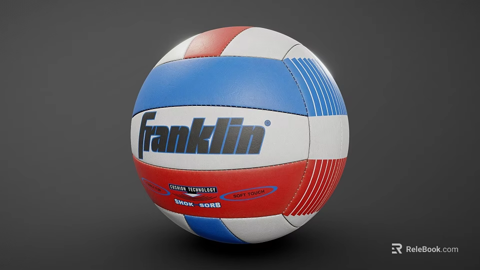 Franklin Red White Blue Volleyball With Sport Compact Design And Brand Logo 3d model 