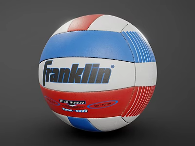 Franklin Red White Blue Volleyball With Sport Compact Design And Brand Logo 3d model