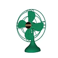 Black NOVA Air Conditioner Fan With Classic Metal Grille And Stable Black Base