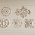 French Gypsum Light Plate Carved Light Plate Chandelier Base Round Light Plate Gypsum Component 3d model