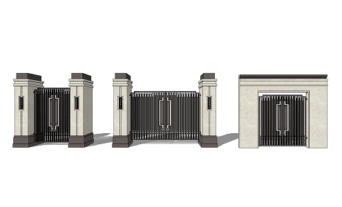 New Chinese Gate Entrance Gate 3d model