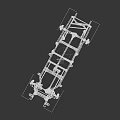 Car Chassis Frame Structure With Mechanical Components Suspension System And Wheels