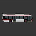 Modern City Public Transport Bus With White Red Exterior Windows Doors And Roof Design