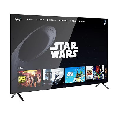 Smart TV Screen Displaying Star Wars Shows With Disney Plus Netflix Streaming Series 3d model