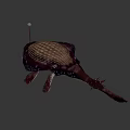 Game Movie Monster Character With Purple Brown Textured Body Large Mouth Sharp Teeth And Spikes