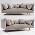 Modern Double Sofa Fabric Double Sofa Multiplayer Sofa 3d model