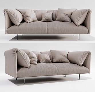 Modern Double Sofa Fabric Double Sofa Multiplayer Sofa 3d model