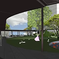 Modern Pergola Design With Outdoor Seating Area And Lush Greenery In Garden Space