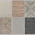 Square Rugs Collection With Various Textured Patterns And Modern Designs For Home Decor 3d model