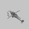 Military Attack Helicopter With Camouflage Paint Rotor System And Armaments Including Missiles Bombs