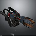 Mechanical Industrial Equipment With Flexible Hoses Metal Components And Colorful Cables