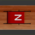 Stone And Wood Structure With Red Blue Components On Wooden Plank Base