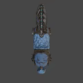 Steampunk Mechanical Horse Game Character With Blue Glowing Saddle And Metallic Parts