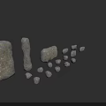Stone Materials With Large Slab Tall Pillar And Various Sized Stones