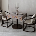 New Chinese Dining Table and Chair Combination 3d model