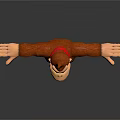 3D Model of Red Gorilla With Red DK Tie And Outstretched Arms