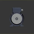 Industrial Electric Motor With Metal Housing Cooling Fins And Base Mount