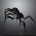 Red Eyed Armored Mythical Creature With Multiple Legs And Spiked Carapace Design
