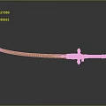 Golden Decorative Sword With Ornate Hilt Sharp Blade On Black Smooth Surface