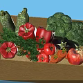 Fresh Assorted Vegetables in Cardboard Box with Broccoli Tomatoes and Bell Peppers
