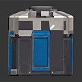 Commercial Equipment Hexagonal Structure With White Gray Body Blue Doors And Circular Top