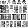 New Chinese Style Openwork Window Partition Window Flower Carved Openwork Window Flower Pane Carved Corner Flower Corner Flower Carved Corner Line 3d model