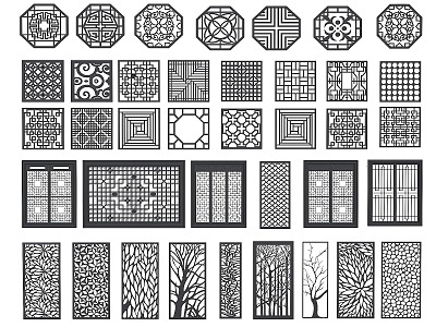 New Chinese Style Openwork Window Partition Window Flower Carved Openwork Window Flower Pane Carved Corner Flower Corner Flower Carved Corner Line 3d model