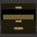 Vintage Brown Wooden Chest With Open Lid Golden Hardware And Interior