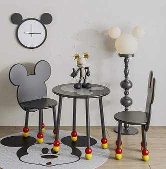 Mickey Chair Children's Chair Mickey Floor Lamp Mickey Mouse Single Chair Children's Table and Chair 3d model