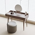 Dressing Table Venetian Blinds Dressing Stool Mirror Dressing Table 3d model