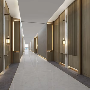 Modern aisle walkway 3d model