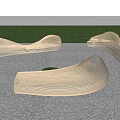 Outdoor Chairs with Woven Curved Design Placed on Grass and Stone Ground