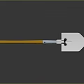 Durable Shovel With Yellow Handle Silver Blade And Black Component Design