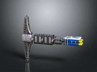 Mechanical Device With Gray Black Blue Yellow Components And Multipart Structure 3d model