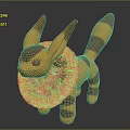 Cute Game And Movie Character With Yellow Brown Stripes Large Ears And Fluffy Mane