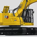 Yellow CAT Crawler Excavator With Cab And Boom For Construction Work 3d model