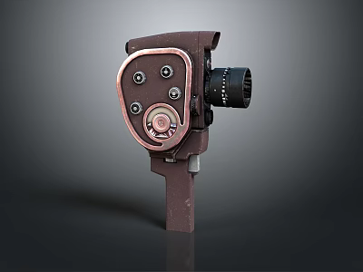 Vintage Film Camera Electronic Device With Retro Metal Components And Classic Lens 3d model