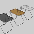 Modern Tea Table With Glass Top And Crossed Chrome Metal Legs Design