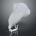 Mystical Game and Movie Character With Transparent Body Small White Figure And Floating Particles On Dark Background
