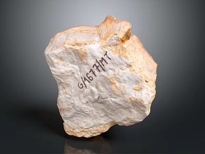 Natural G657HT Stone Rough Block With Engraved Markings On Surface 3d model