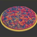 Freshly Baked Pizza with Tomato Sauce Melted Cheese and Toppings on Wooden Board