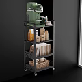 Stylish Multi Layer Decorative Storage Cabinet With Rolling Wheels For Kitchen And Living Room Organization