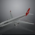 Detailed Qantas Aircraft Model With White Body And Red Tail For Aerospace