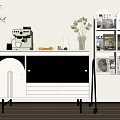Low Cabinet Bucket Cabinet Decorative Cabinet Sideboard Bookcase 3d model