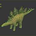 Stegosaurus Dinosaur Model With Yellow Body Green Plates Detailed Design